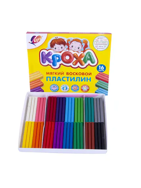 Genio Пластилин мягкий (восковой) со стеком, 16 цветов