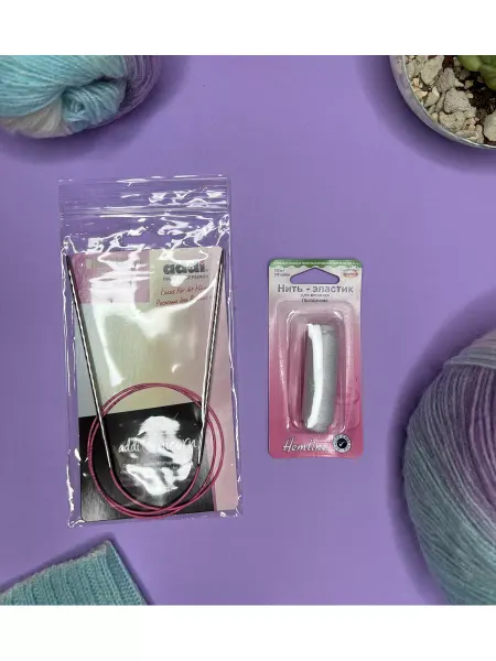 Addi Спицы круговые addiUnicorn № 2,5 80 см + нить эластик