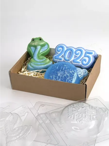 Самоварочка Набор пластиковых форм для мыла и школада Год Змеи 2025