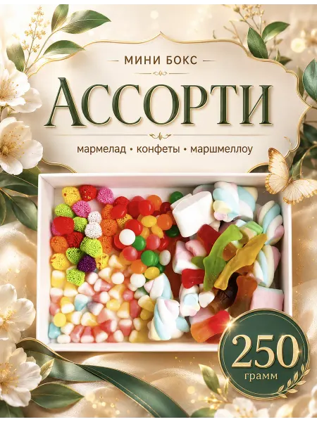 Мармелад ассорти мини бокс 250 г,сладкий подарочный набор