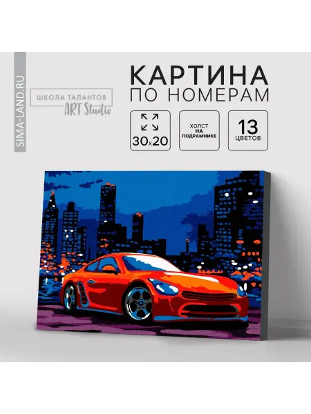 TworiAB Раскраска по номерам,на холсте с красками и кистью,30х20 см