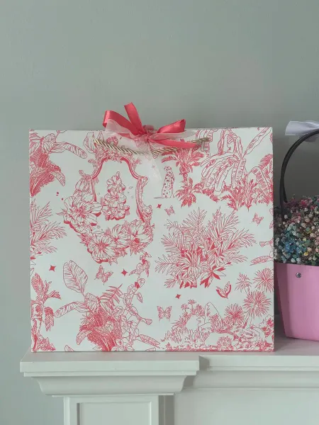 PinkyCat Упаковка Пакет подарочный Экзотические цветы (35х32х15 см)