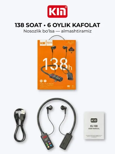 Беспроводные наушники KIN KL100 Bluetooth 1100 mAh ENC с микрофоном