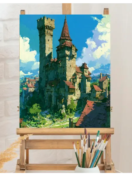Art on Canvas Величие каменных башен Картина по номерам на холсте 40х50 см