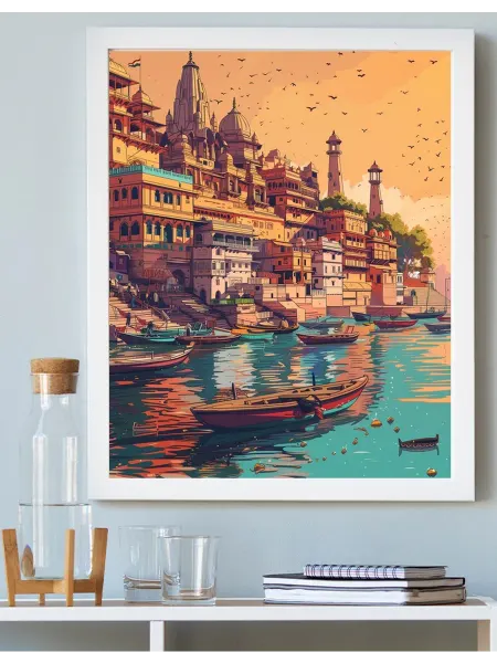 Art on Canvas Большой город Индии Картина по номерам на холсте 40х50 см