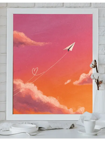 Art on Canvas Бумажный самолётик Картина по номерам на холсте 40х50 см