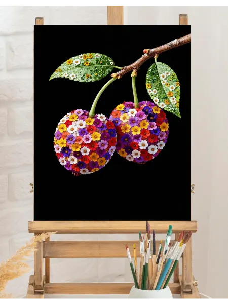 Art on Canvas Цветочные вишенки Картина по номерам на холсте 40х50 см