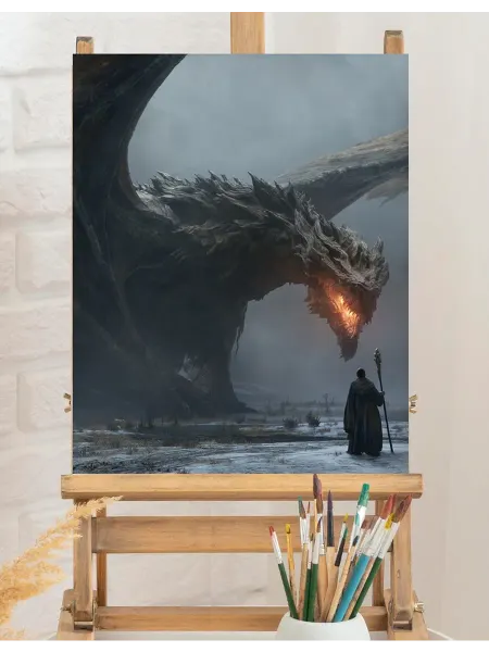 Art on Canvas Встреча с чудовищем Картина по номерам на холсте 40х50 см