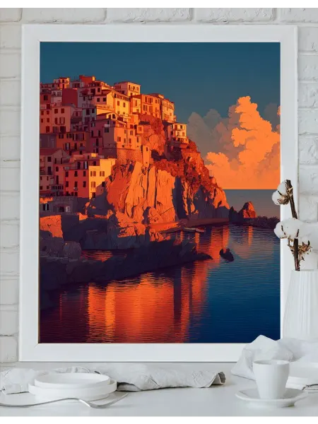 Art on Canvas Город на закате Картина по номерам на холсте 40х50 см