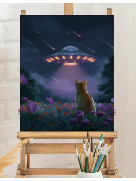 Art on Canvas Гости из космоса Картина по номерам на холсте 40х50 см