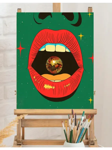 Art on Canvas Ритм на губах Картина по номерам на холсте 40х50 см