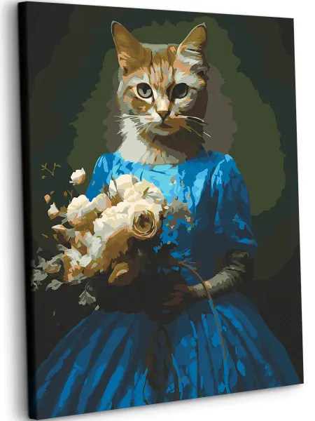 Art on Canvas Дама с цветами Картина по номерам на холсте 40х50 см