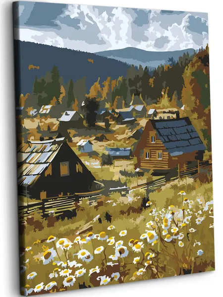 Art on Canvas Деревня Картина по номерам на холсте 40х50 см