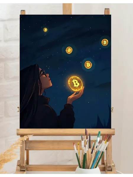 Art on Canvas Криптовалюта желаний Картина по номерам на холсте 40х50 см