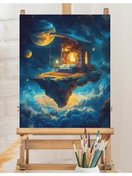 Art on Canvas Космическая комната Картина по номерам на холсте 40х50 см