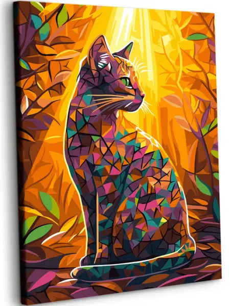 Art on Canvas Красочный кот Картина по номерам на холсте 40х50 см