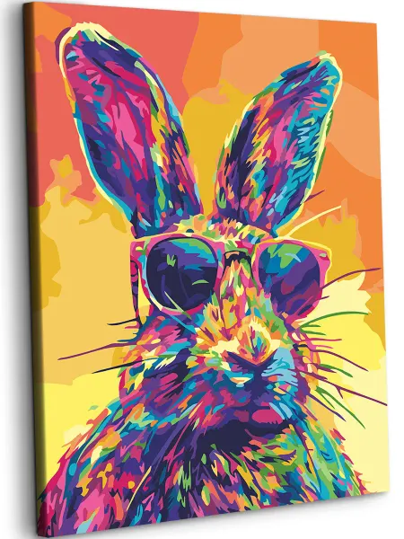 Art on Canvas Яркий кролик Картина по номерам на холсте 40х50 см