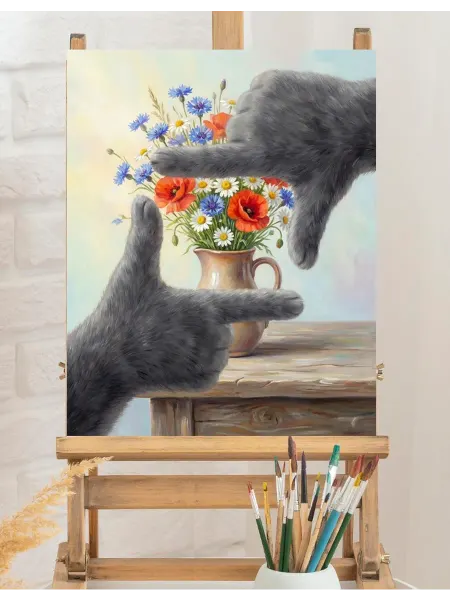 Art on Canvas Ловим фокус Картина по номерам на холсте 40х50 см