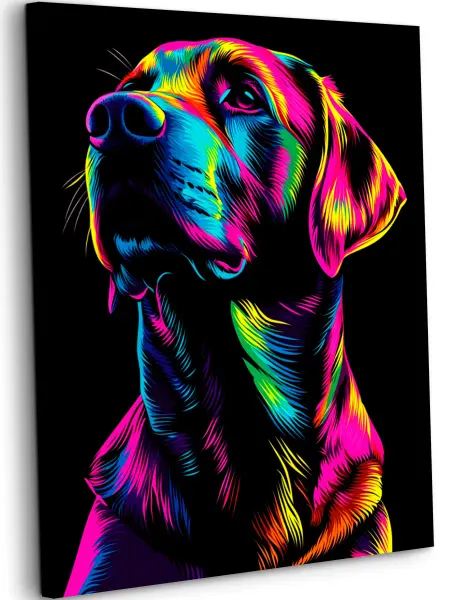 Art on Canvas Неоновый пёс Картина по номерам на холсте 40х50 см