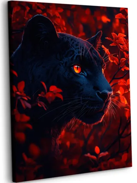 Art on Canvas Чёрная пантера Картина по номерам на холсте 40х50 см