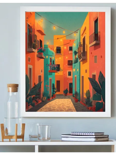 Art on Canvas Яркий переулок Картина по номерам на холсте 40х50 см