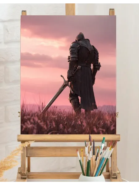 Art on Canvas Рыцарь Картина по номерам на холсте 40х50 см