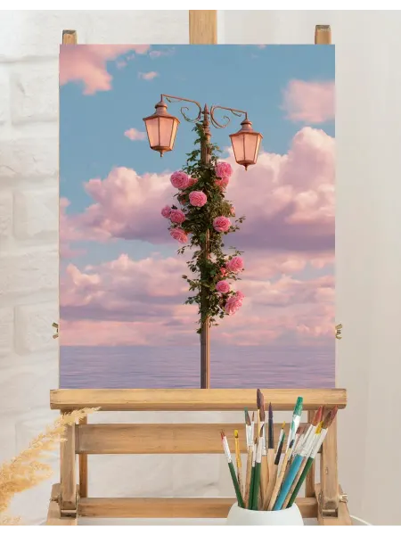 Art on Canvas Фонарный столб Картина по номерам на холсте 40х50 см
