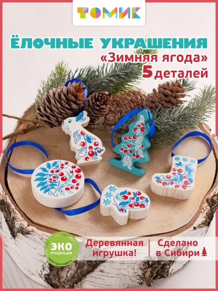 Томик Игрушки на ёлку "Зимняя Ягода 5 дет."