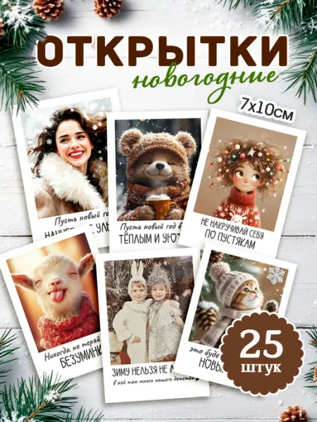 MAJIVVI HOME Открытки новогодние мини, 7х10
