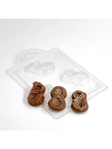 AnyMolds Пластиковая форма для мыла и шоколада Восьмерки мини