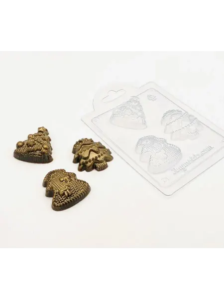 AnyMolds Пластиковая форма для мыла и шоколада Елочки мини