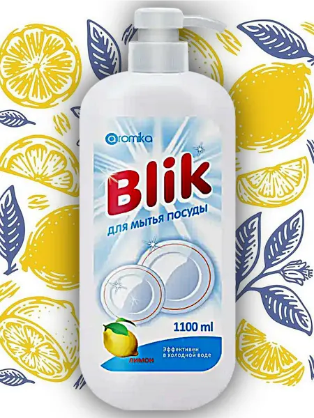 Aromika Средство для мытья посуды Blik Лимон 1100 мл