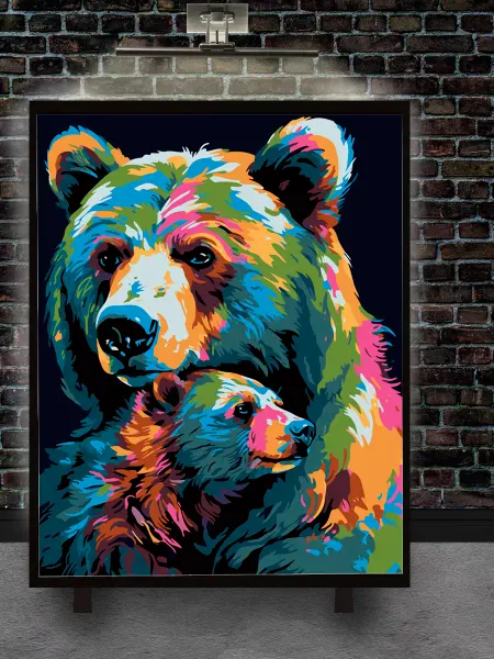 YOU CAN ART Картина по номерам медведица и медвежонок