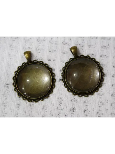 HAND MADE-BERKUT Медальон металлический, основа для кулона, 2 штуки