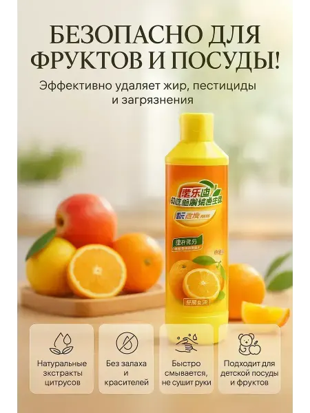 Livimi Средство для мытья посуды и фруктов с ароматом апельсина