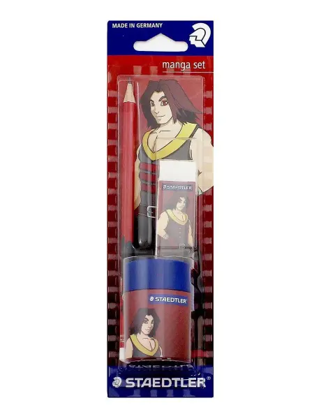 Staedtler Карандаш чернографитовый Manga Man HB с ластиком и точилкой