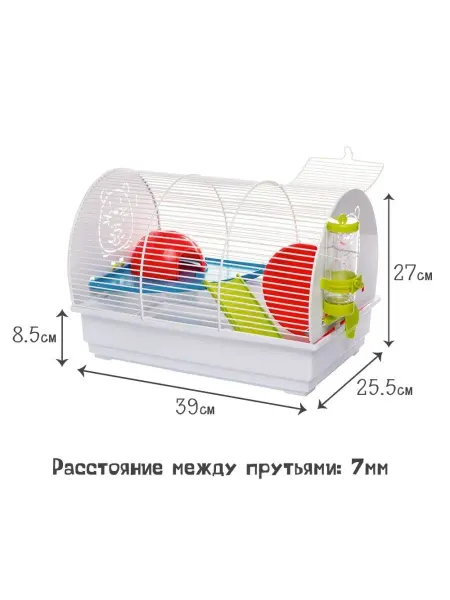 VOLTREGA Клетка для грызунов (111), белая, 39х25.5х27см