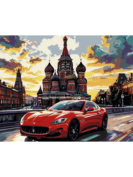 PictureBoom Картина по номерам Спортивный автомобиль напротив храма