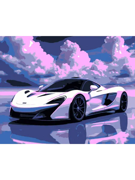 PictureBoom Картина по номерам Спортивный автомобиль облака