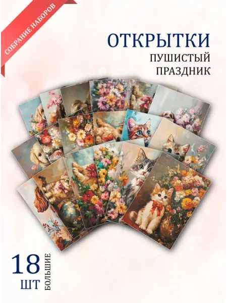 Обнимай словами А6 Открытки Очаровательные питомцы
