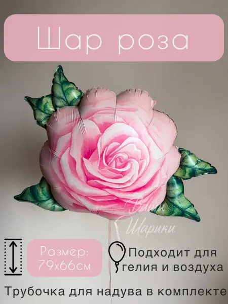 Ваши Шарики Шар роза акварель фольгированный