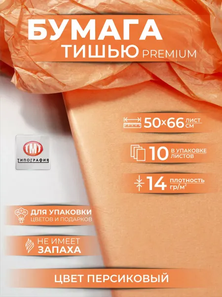 Типография ТМТ Бумага тишью подарочная упаковочная набор 10 л