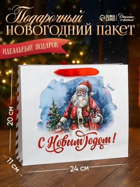 Сима-Ленд & Дарите Счастье Пакет подарочный новогодний бумажный, «Дед Мороз»