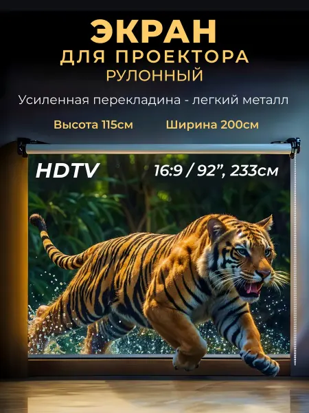 Gozhy Экран для проектора рулонный 115 х 200 см