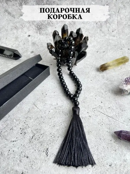 BeadsDepot Четки из камней черный агат 10мм