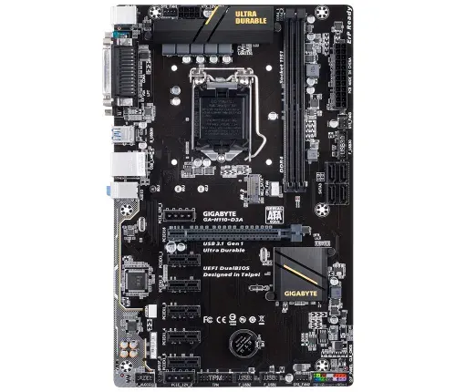 Материнская плата Gigabyte GA-H110-D3A 6xPCI-E Socket 1151 v1 простая, но качественная