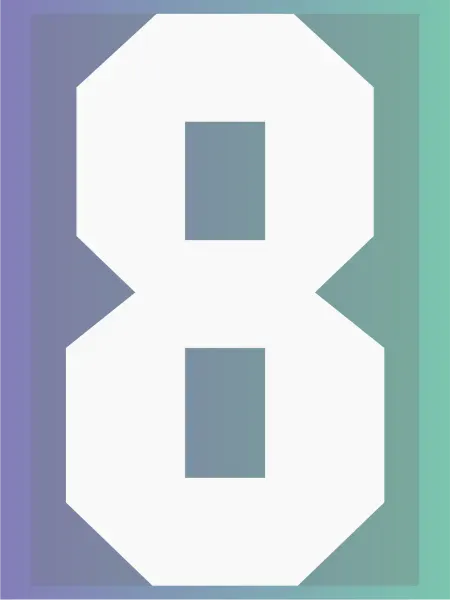 Новый мерч Термонаклейка на одежду Белая Цыфра Спорт номер 8