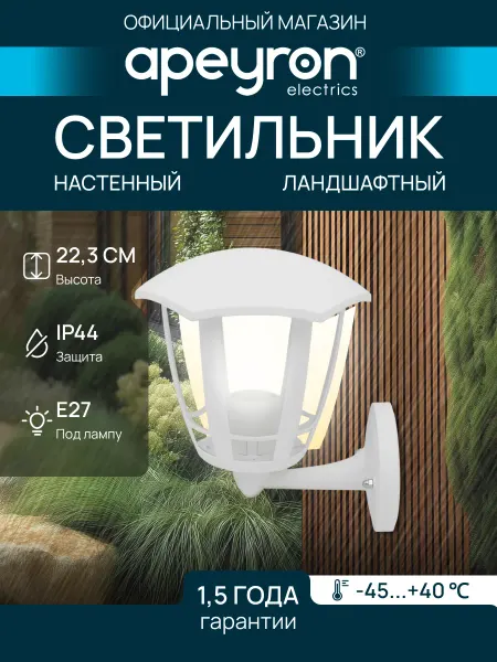 Apeyron Светильник уличный садовый парковый фонарь настенный