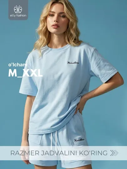 Костюм женский летний - двойка, женский комплект, футболка и шорты — EllyFashion