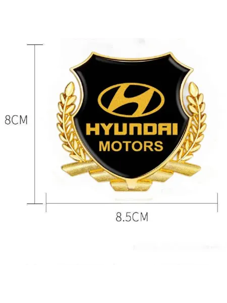 Без бренда Металлическая эмблема на автомобиль HYUNDAI, самоклеящаяся